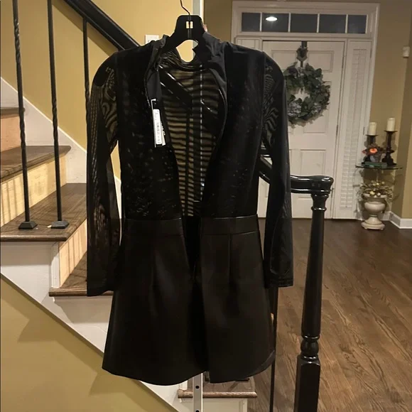 ALICE + OLIVIA Black Pleated A-Line Knee Length Leather Dress - NWT -  www.jkreigsman.com